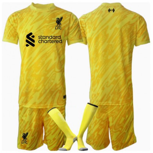 Fotballdrakt Barn Liverpool Keeper Tredjedraktsett 2024-25 Kortermet (+ Korte bukser)